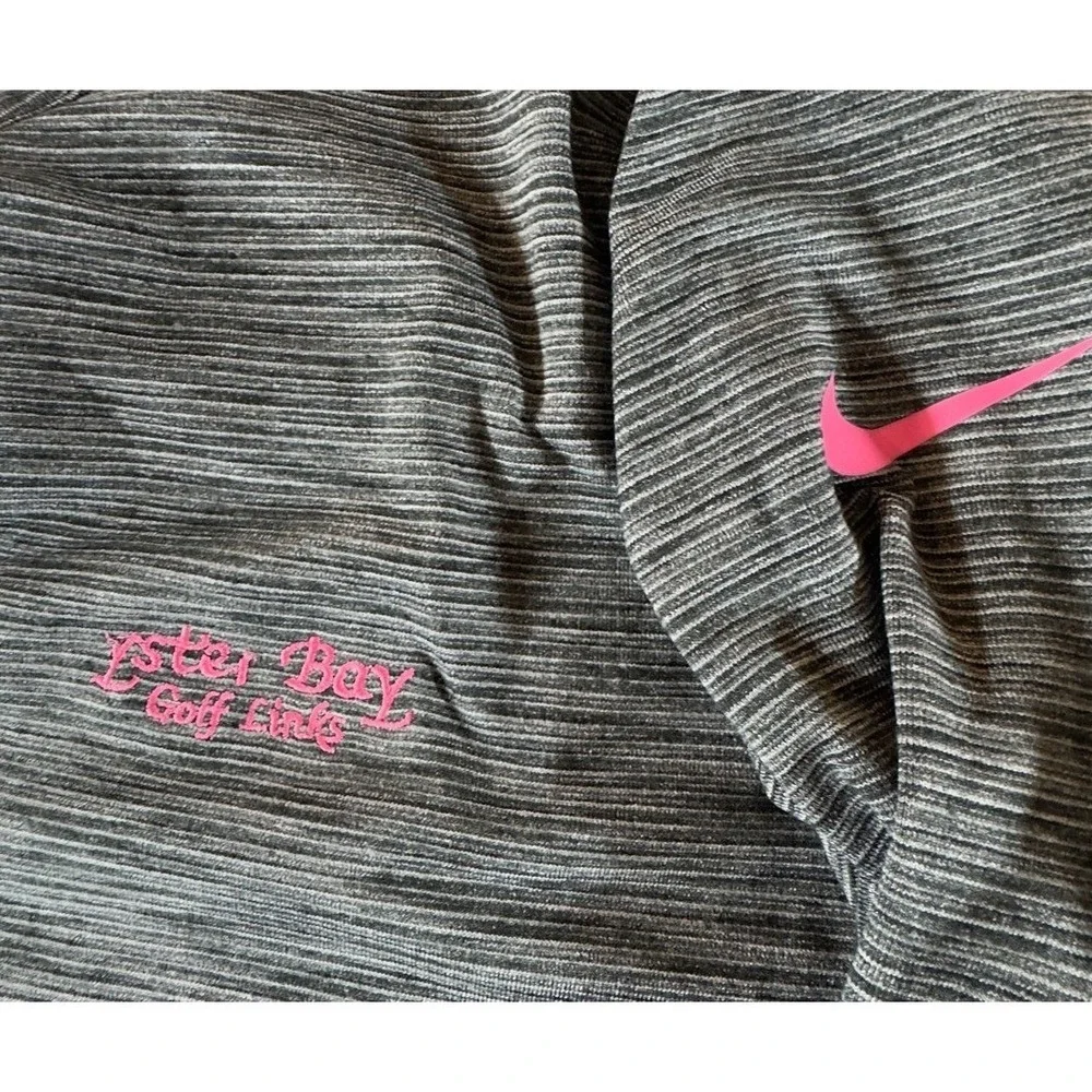 Nike Golf Womens XL Gray Pink Dri-FIT Quarter Zip Oyster Bay Golf Links